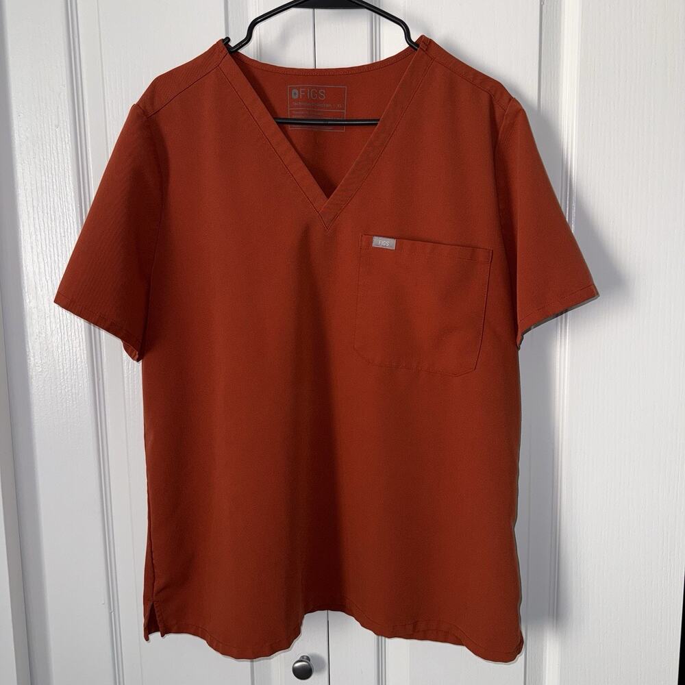 Figs Technical Collection Catarina One Pocket Scrub Top Shirt Women XL Orange